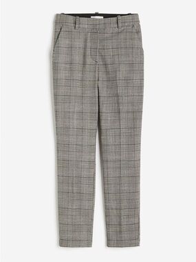 H&M Beige Plaid Slim Fit Trousers Slacks